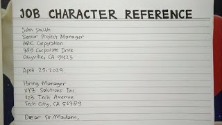 How To Write A Job Character Reference Letter Step by Step Guide  WritingPractices [upl. by Ellery365]