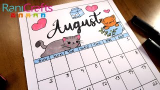 DIY  AUGUST CALENDAR  BULLET JOURNAL DECORATION ORGANIZATION [upl. by Bessy480]