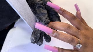 Acrylic Nails Tutorial  How to do a full set of nails  nails for beginners [upl. by Enitsrik803]