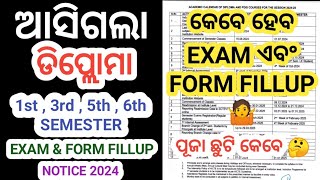 Diploma 1st  3rd  5th amp 6th Semester Special Exam amp Form Fillup Date 2024 । dadhichitutorials [upl. by Mellisa146]