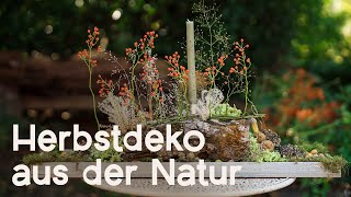 DIY Herbstdekoration Baumstamm mit Naturmaterialien gestalten 🍁✨ [upl. by Innej]