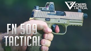 Modded FN 509 Tactical Compact CC edge slide w PMM comp on a full size frame [upl. by Tengler]