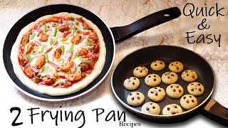 Easy 10 Minute Frying Pan Recipes NO Oven Pizza in Fry Pan  Cookies in Fry Pan  Without Oven [upl. by Wulfe]