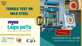 Tensile Test on Mild Steel  लघुपाठ  Lagu paTa  Experimental Demo [upl. by Yatnwahs]