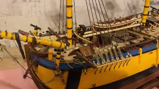 Building Endeavour Pt78 Start Rigging Shrouds n ratlines [upl. by Anstus]