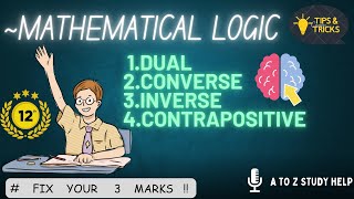 class 12th mathematical logic converse inverse contrapositive  12th hsc mathematical logic [upl. by Haynes]