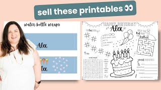 Make Party Printables in Canva to SELL on Etsy 💰 [upl. by Esirahc]