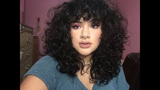 HOW TO CUT CURLY BANGS  Q amp A [upl. by Neyud364]