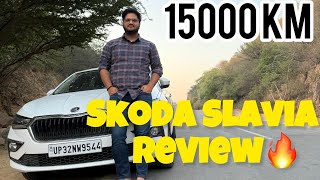 SKODA SLAVIA 15000 KM Ownership Review Genuine Review skoda slavia review skodakushaq service [upl. by Cowden]