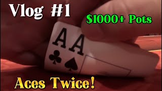 Playing1 BIG POTS in 12 NL Holdem Poker Vlog Ep 1 [upl. by Friedberg77]