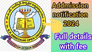 DrBR Ambedkar open University Admission notification 2024 ambedkar notification [upl. by Emory]