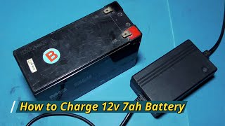 How to charge 12v 7ah battery 12v 7ah battery charger [upl. by Truitt]