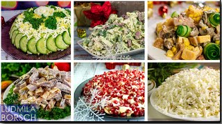 ТОП 6 Салатов на Новый Год 2024  Новогодние Салаты  Праздничные Салаты  Salads for the New Year [upl. by Sanbo243]