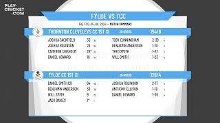 Fylde CC 1st XI v Thornton Cleveleys CC 1st XI [upl. by Claudie148]