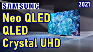 SAMSUNG Smart TVs Neo QLED miniLED 8K y 4K QLED 4K y Crystal UHD para este 2021 [upl. by Halonna659]