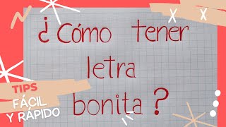 COMO TENER LETRA BONITA  COMO MEJORAR LA ESCRITURA MEJORA TU LETRATIPS para mejorar la letra [upl. by Kilian]