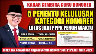 🔴FIX INI 5 PENENTU KELULUSAN HONORER DIANGKAT PPPK PENUH WAKTU DI TAHUN 2024 HONORER WAJIB SIMAK [upl. by Quin377]