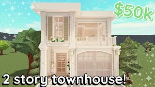 50k Bloxburg TownHouse Build 2 Story Tutorial WITH VOICE [upl. by Akenot]