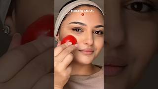 Get Glowing Skin Instantly  Try This Tomato Facial Scrub glowingskin glowing facial shorts [upl. by Ahsekad]