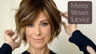 MESSY NATURAL WAVES BOB HAIRSTYLE  Tutorial for SHORT HAIR  Dominique Sachse [upl. by Lupita]