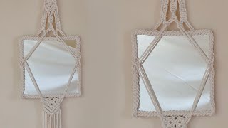 DIY Macrame Mirror Wall Hanging Tutorial for Beginners Mirror Holder [upl. by Llerihs84]