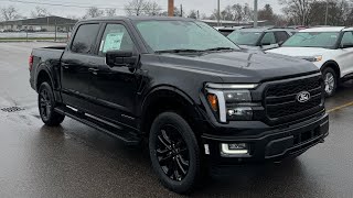 2024 Ford F150 Lariat Powerboost 502A 4X4 in Agate Black Metallic Full Walk Around [upl. by Mcintosh]