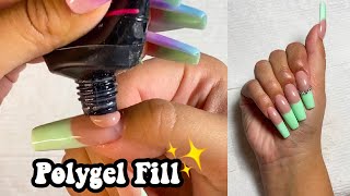 HOW TO DO A FILL IN WITH POLYGEL  Nail Tutorial [upl. by Etnomaj]