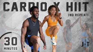 30 Minute Full Body Cardio HIIT Workout NO REPEAT [upl. by Richmal]