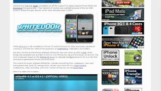 WhiteD00r Custom iOS 421 Firmware for iPhone 2G3G and iPod touch 1G2G Now Available [upl. by Zaslow]