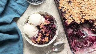 VEGAN BLUEBERRY CRISP EASY RECIPE GF [upl. by Otilesoj]