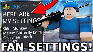 I USED MY FANS SETTINGS In ROBLOX ARSENAL Roblox Arsenal [upl. by Ewolram]