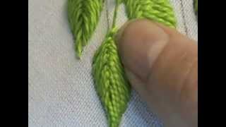 Raised Close Herringbone Stitch Leaf [upl. by Ilak]