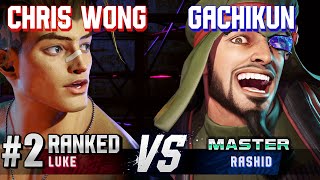 SF6 ▰ CHRIS WONG 2 Ranked Luke vs GACHIKUN Rashid ▰ High Level Gameplay [upl. by Aztin335]