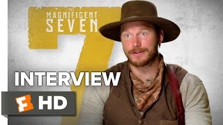 The Magnificent Seven Interview  Chris Pratt 2016  Western [upl. by Nicholas634]