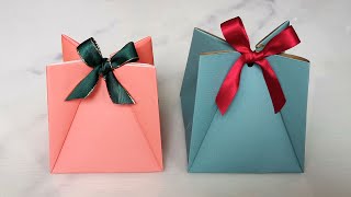 How to make origami gift bag out of wrapping paper  Gift wrapping ideas without box [upl. by Aliakam]