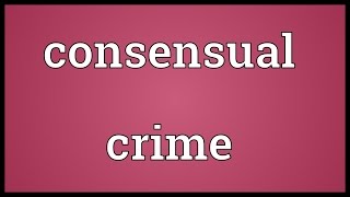 Consensual crime Meaning [upl. by Olra]