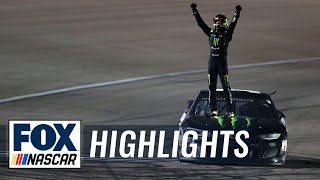 OVERTIME Kurt Busch holds off Hamlin DiBenedetto for win at Vegas  NASCAR ON FOX HIGHLIGHTS [upl. by Ebbie]