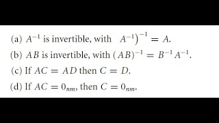 Properties of The Inverse of a Matrix [upl. by Nnybor]