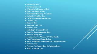 Hypothesis testing list of statistical Hypothesis tests [upl. by Airamanna]