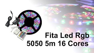 Fita Led Rgb 5050 5m 16 Cores [upl. by Etac]