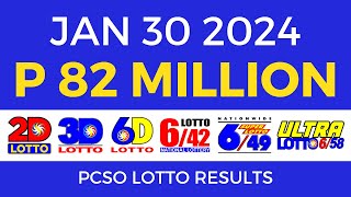 Lotto Result January 30 2024 9pm PCSO [upl. by Ardnasirhc]