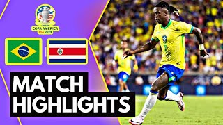 Highlights Brazil VS Costa Rica in international Copa America [upl. by Notyalc815]