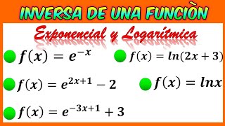 Inversa de una función exponencial y logarítmica [upl. by Asor]