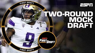 TwoRound Mock Draft w Field Yates amp Mel Kiper Jr  First Draft [upl. by Vil]