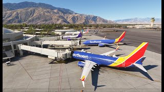 PMDG Southwest Airlines Boeing 7378H4 Palm Springs to Las Vegas with Beyond ATC traffic injection [upl. by Krys241]