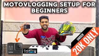 Motovlogging Setup for Beginners Low Budget with Go Pro 🤯 [upl. by Calica]