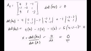 Using Cramers rule in solving three equations with three unknowns [upl. by Elo]