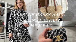 SEZANE SUMMER DRESS HAUL NEW BAG CELINE COLLECTION PREVIEWLondon vlog [upl. by Anuaf]