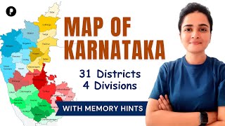 Map of Karnataka  31 Districts of Karnataka  Geography  With Mnemonics [upl. by Nert]