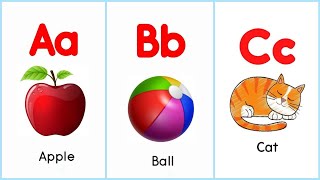 Easy English Alphabets ABC Learning for Kids  A for Apple B for Ball C for Cat [upl. by Halden804]